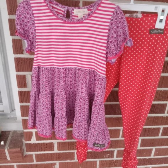 Matilda Jane girls top size 4 and leggings size 6 - Picture 2 of 5